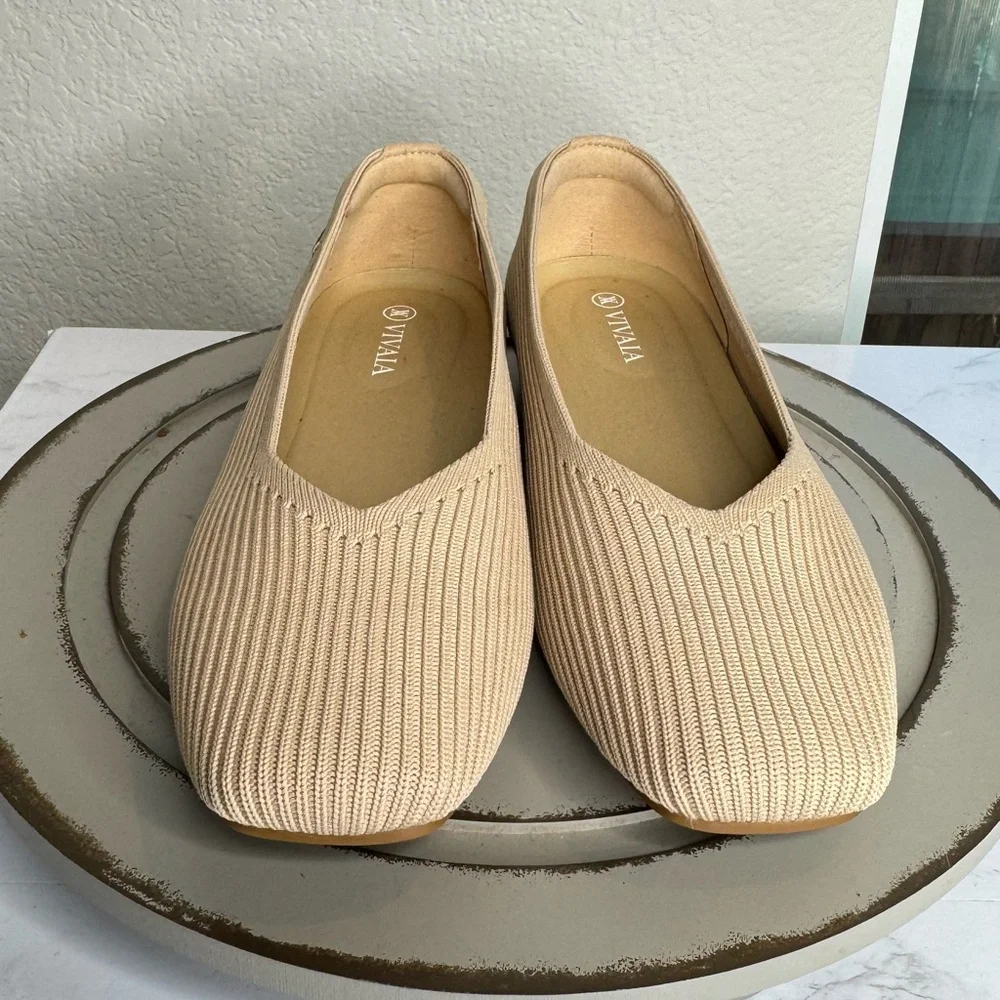 VIVAIA Margot 2.0 Women’s EU 37 US 6.5‎ Cream Knit Ballet Flat Eco Fabric - Picture 4 of 7